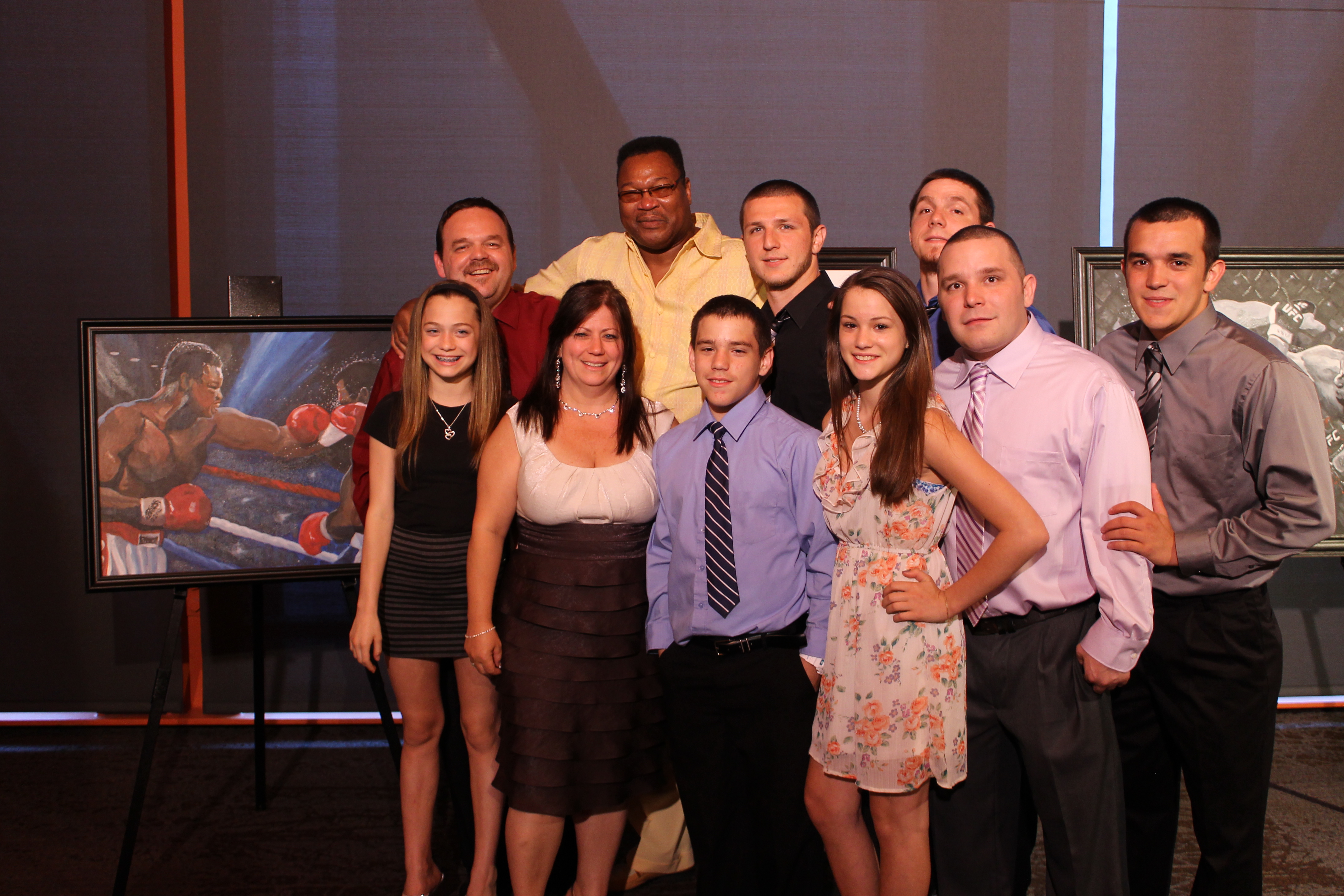 The Brown Family with Larry Holmes at Art Gala