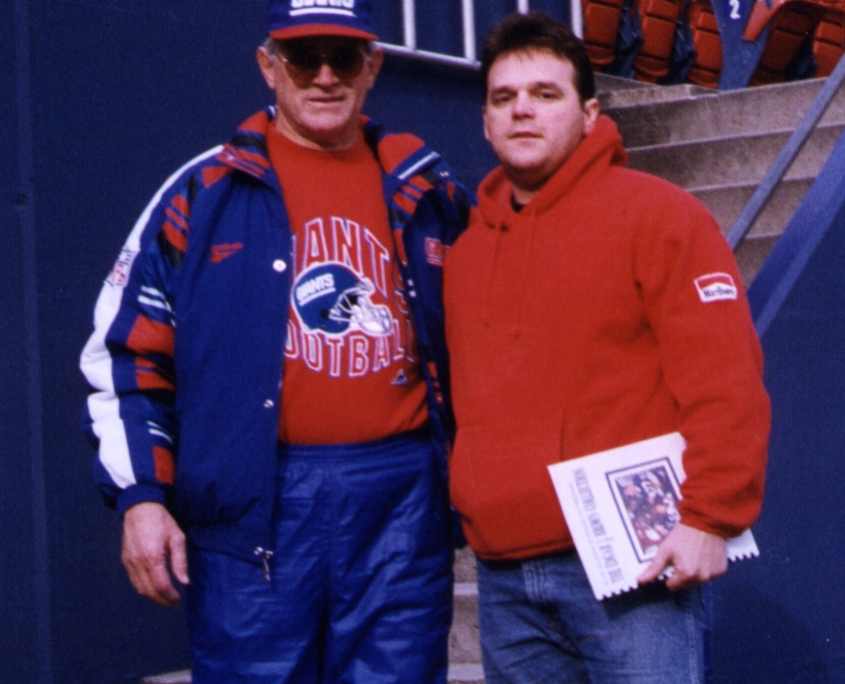 Edgar Brown and NY Giants Coach Dan Reeves