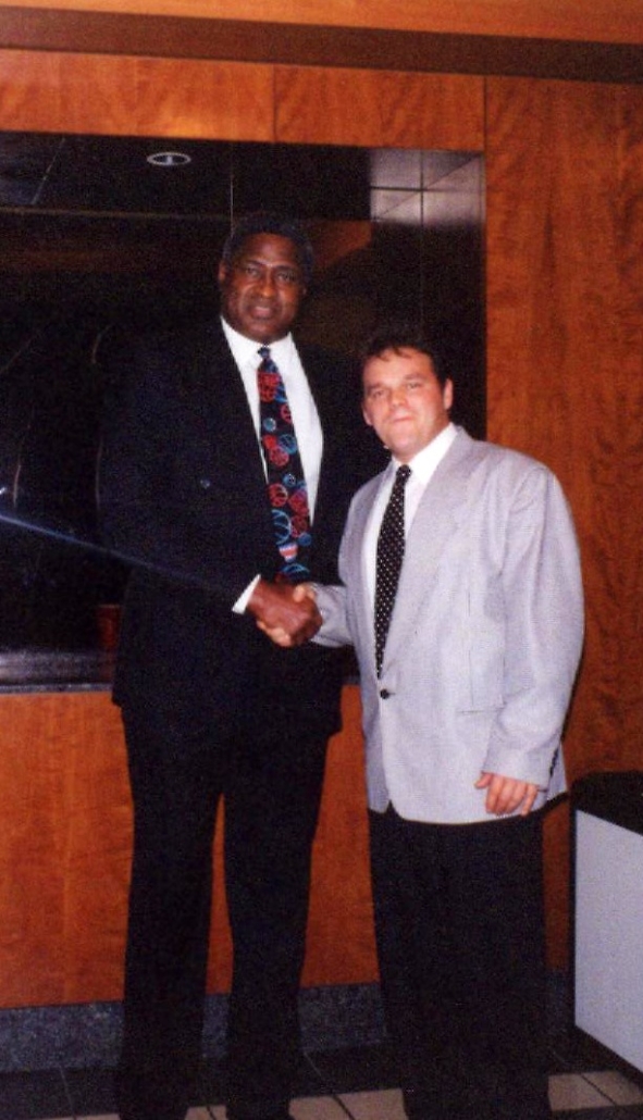 Knicks Legend Willis Reed and Artist Edgar J. Brown at Solo Art Exhibit for Nets