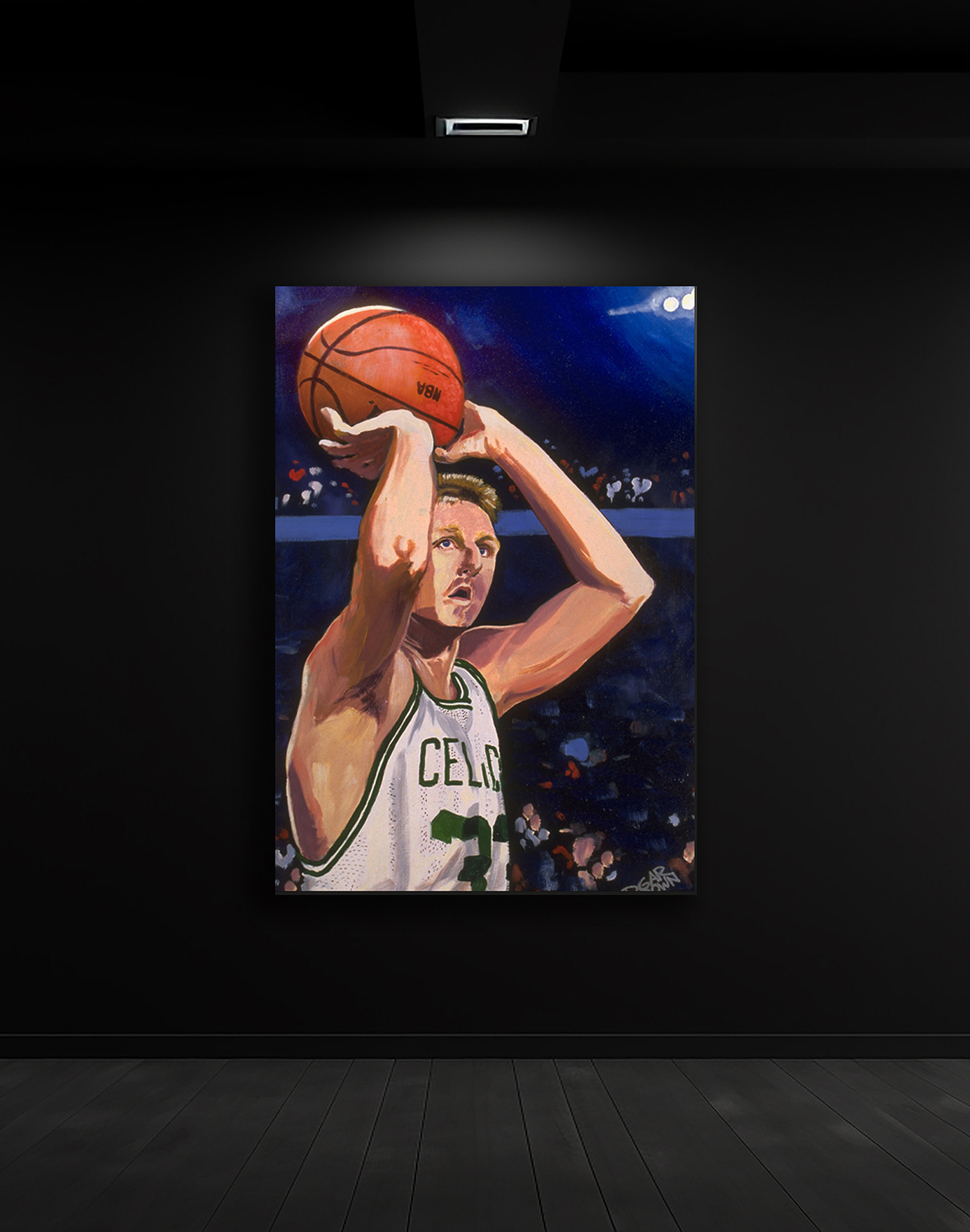 Boston Celtics Larry Bird Original Painting