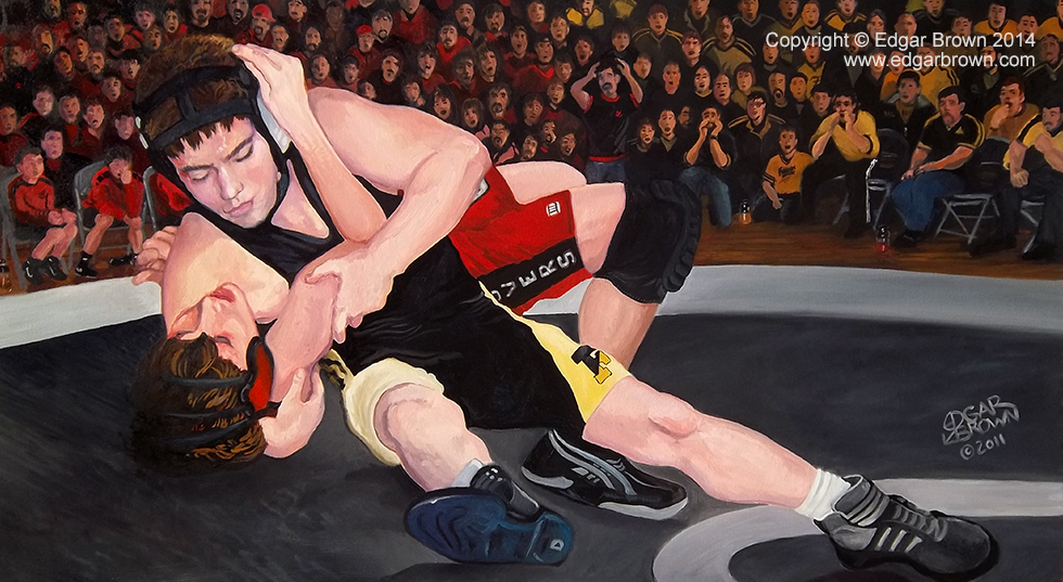 Perseverance Wrestling Painting of Pennsylvania Rivals.
