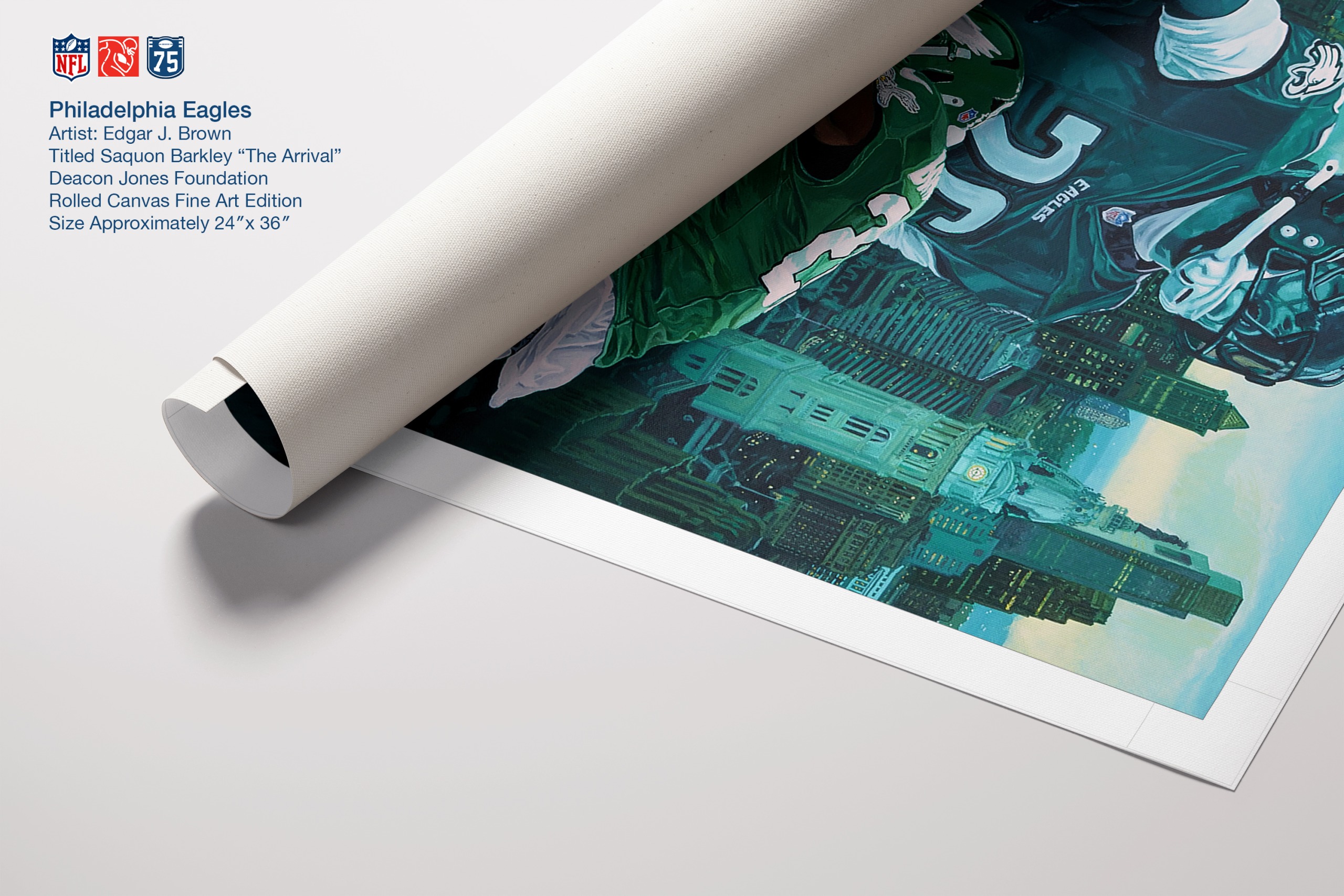 Eagles Saquon Fine Art Canvas