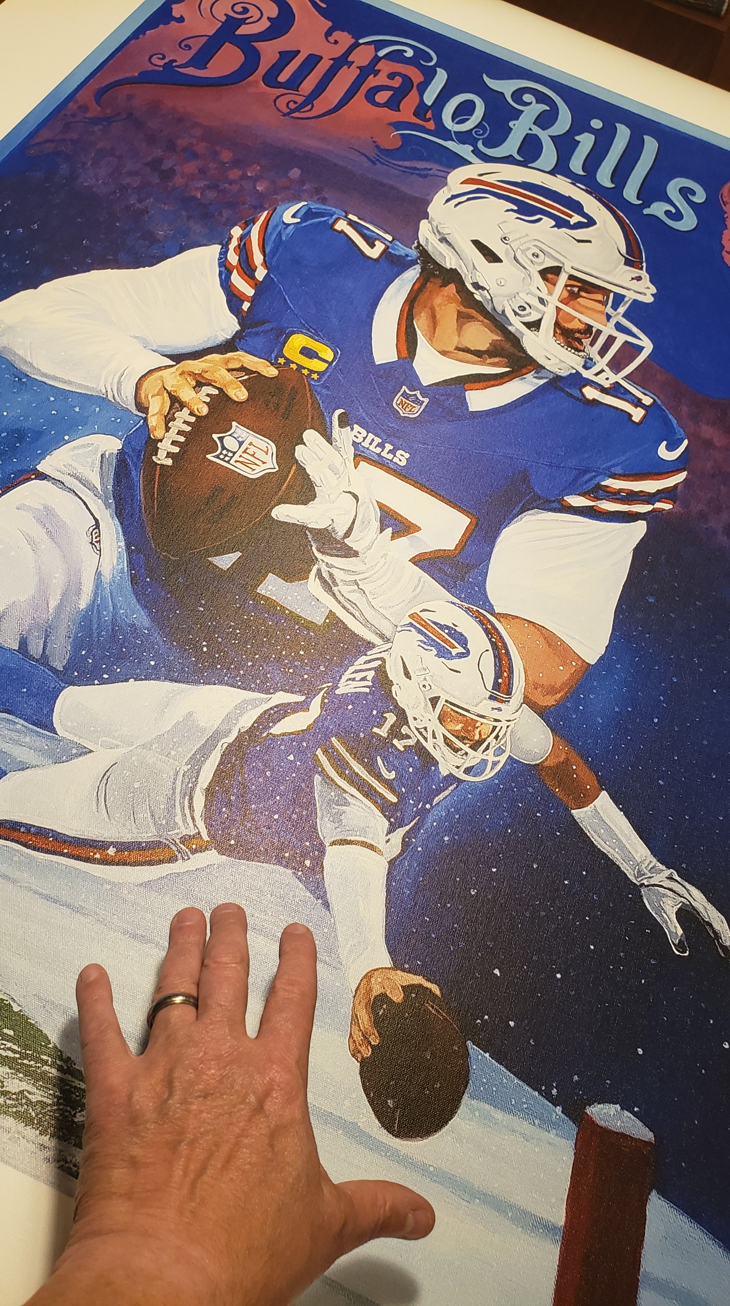 Josh Allen NFL licensed limited edition canvas print by Edgar Brown, signed and numbered