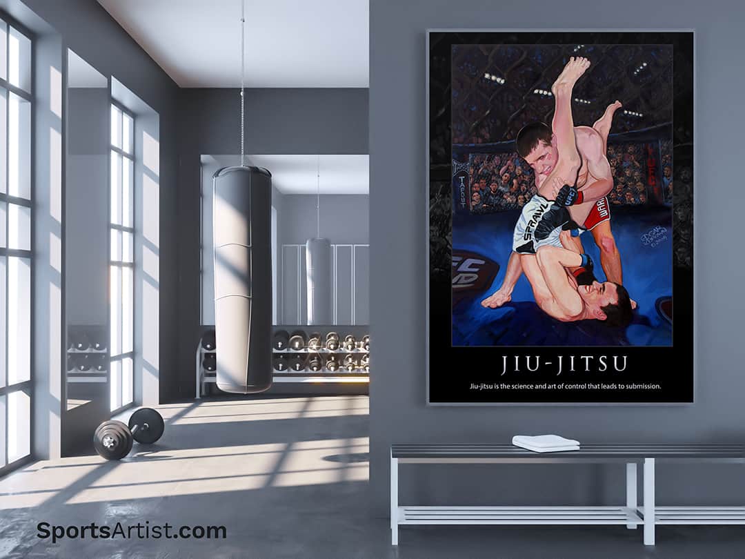 Jiu-Jitsu Fine Art Poster in Gym