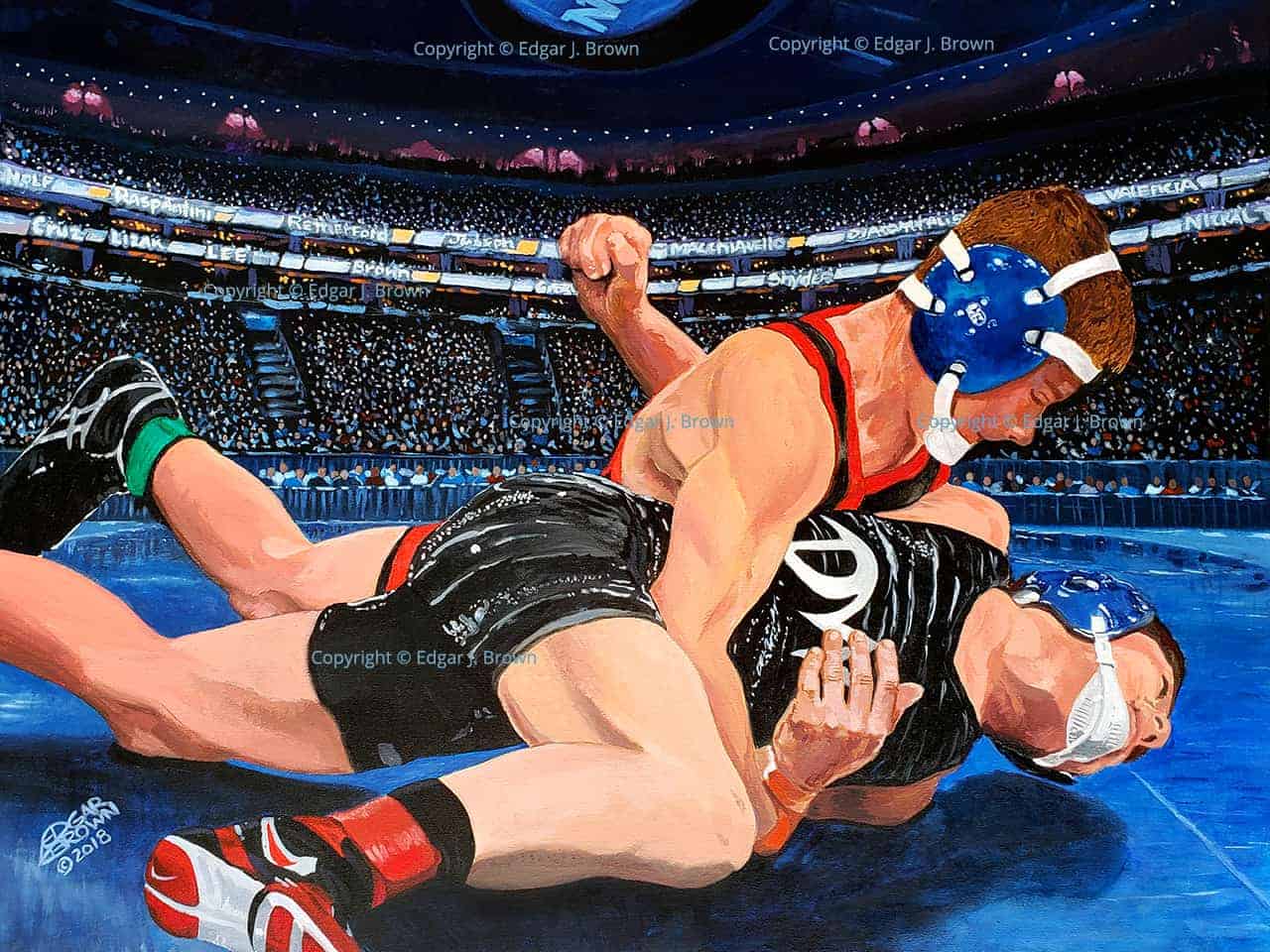 Adversity Wrestling Fine Art Painting