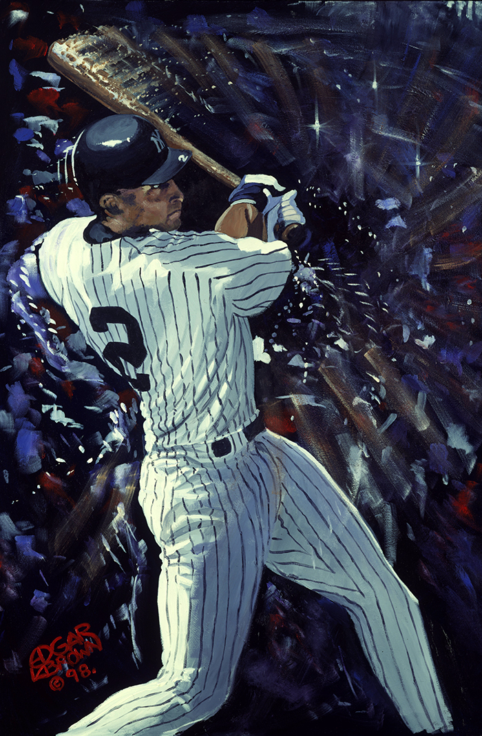 Derek Jeter Painting by Edgar J. Brown