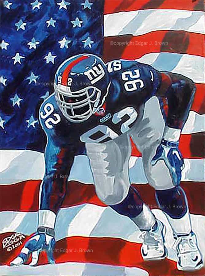 NY Giants Michael Strahan “United We Sack” Official Art