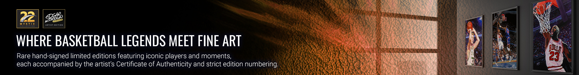 Edgar J. Brown 22 Mystic Collection — where basketball legends meet fine art; rare hand-signed limited edition basketball fine art with Certificate of Authenticity