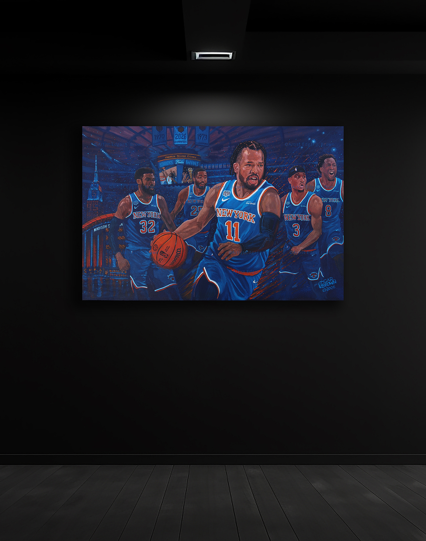 New York Knicks 2026 NBA Champions Kings of New York limited edition painting by Edgar Brown