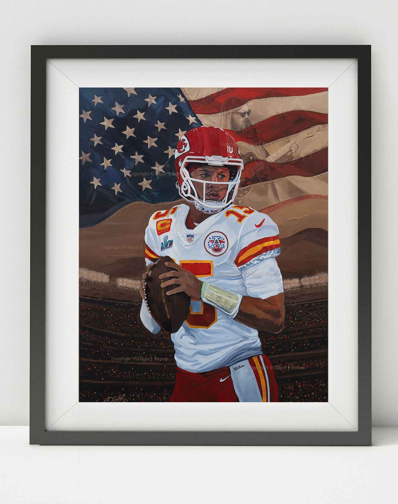 Kansas City Chiefs Lithograph print of Patrick Mahomes II Super Bowl 57 MVP