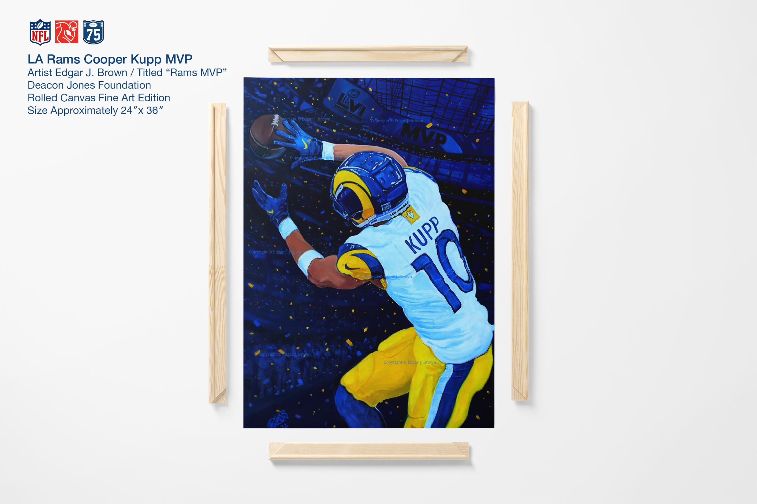 Cooper Kupp Los Angeles Rams Super Bowl LVI MVP 16'' x 24'' Fine Art Print  by Edgar Brown - Yahoo Shopping